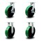 Service Caster 12 Inch Heavy Duty Green Poly on Metal Caster Swivel Lock/Brake 2 Rigid, 2PK SCC-KP92S1230-PUR-GB-SLB-BSL-2-R-2 - alternate 1